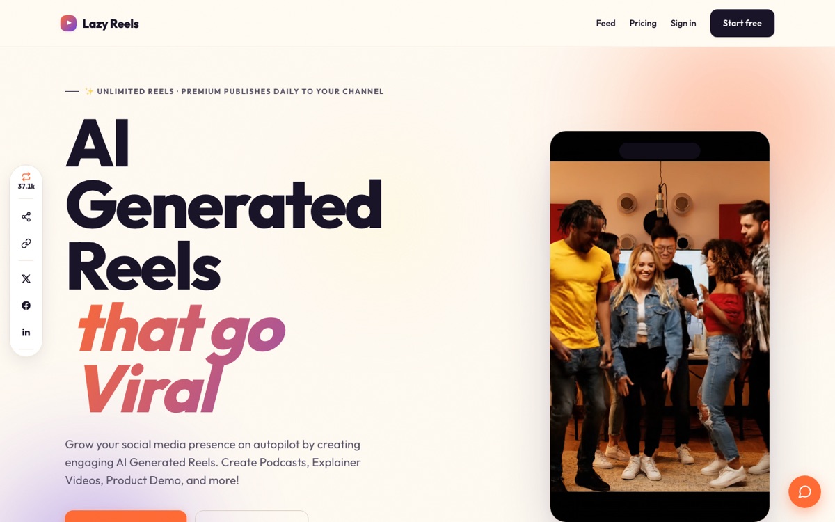 LazyReels — AI-generated reels that go viral